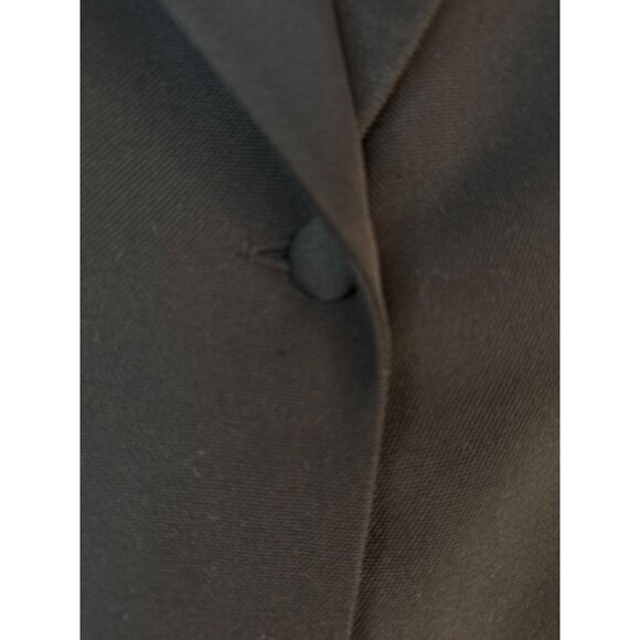 ZARA Small Jet Black Tuxedo Style Blazer Wool Blend Tailored Jacket One Button - Picture 8 of 15
